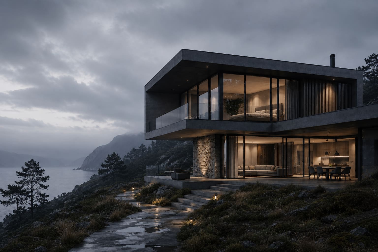 Modern luxury home by the sea